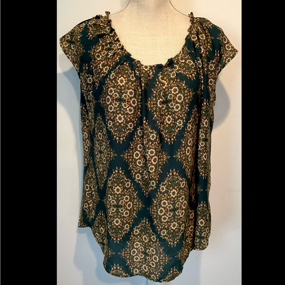 Lauren Conrad Pleated Neck Tie-back Blouse - NWT